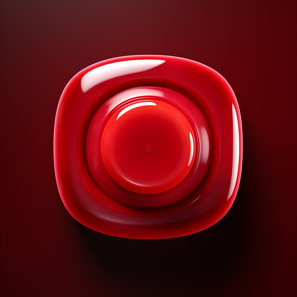 Red button on white background