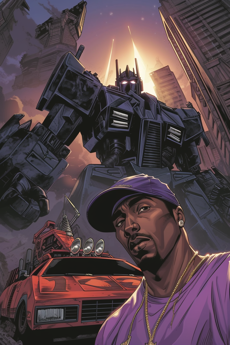 2Pac, Biggie, Megatron in Transformers style