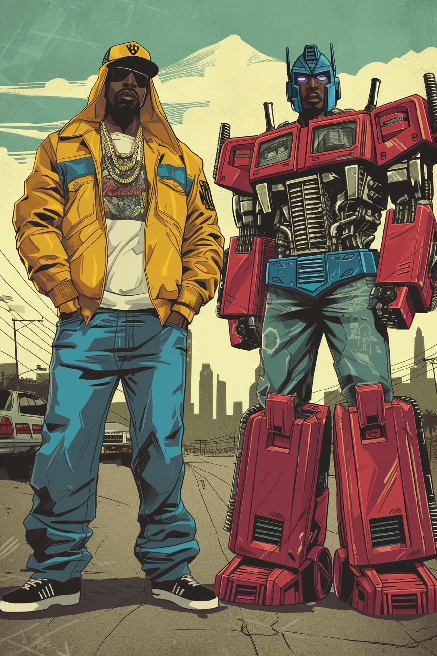 2pac and Biggie in Transformers Style