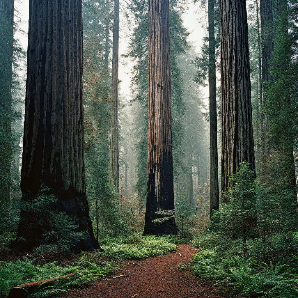 Majestic 35mm Film of California Redwood Sasquach