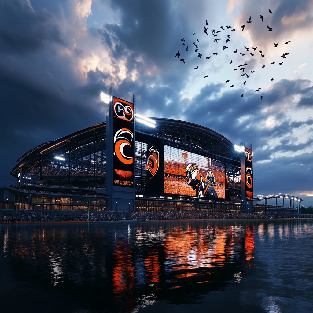 3D hyperrealistic image of Cincinnati Bengals Paycor Stadium