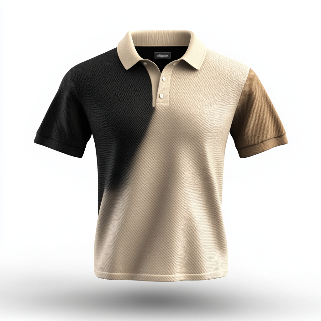 3D mens polo with textured jaquard fabric, photo realistic.