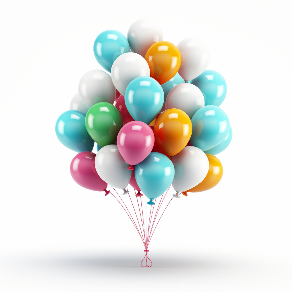 Colorful 3D balloons for kids party