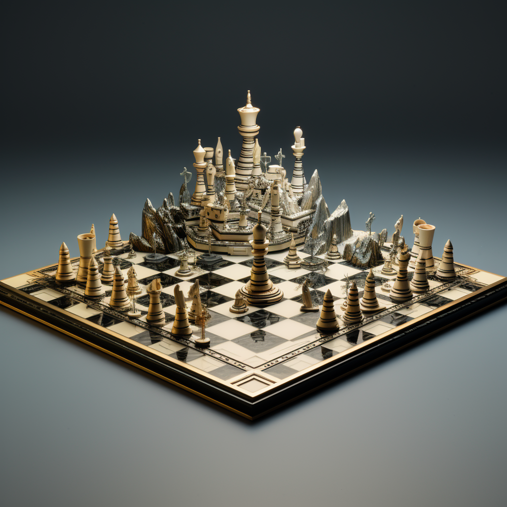 3D chess set on 2D board