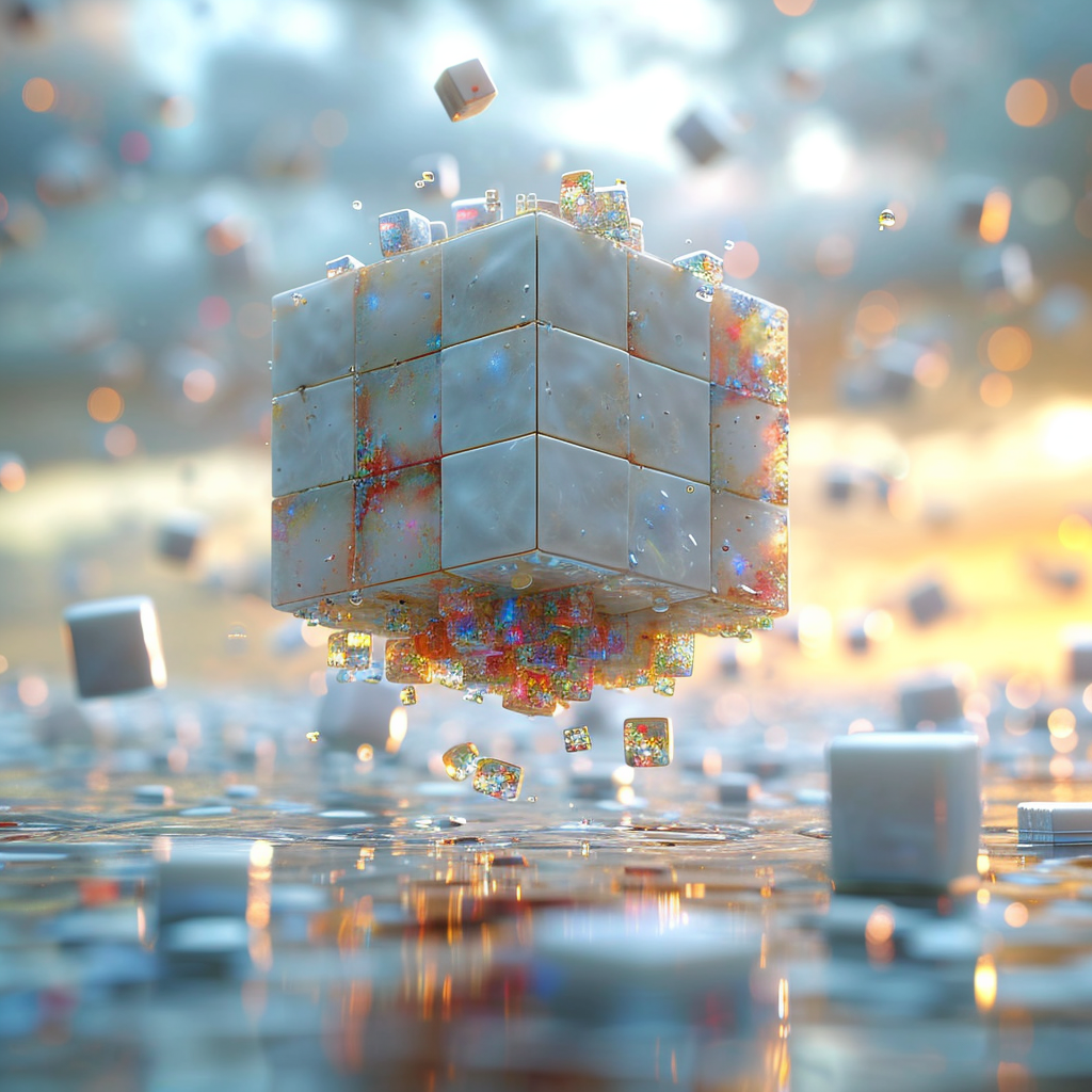 Colorful 3D Cube in Environment