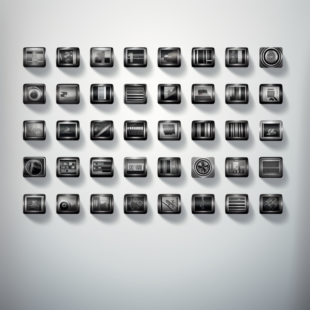 Highly Detailed 3D Filmstrip Icon Sheet