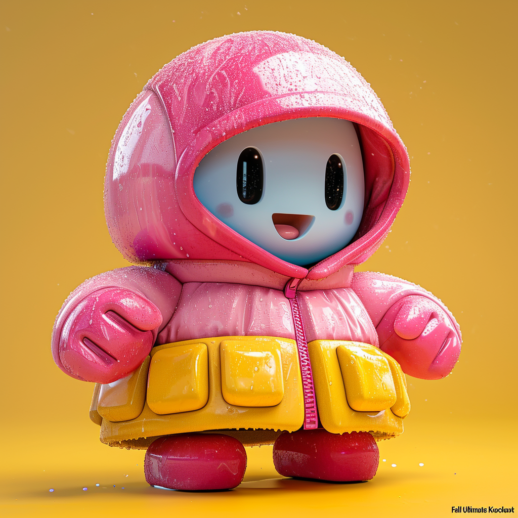 Colorful 3D game character in Fall Guys style