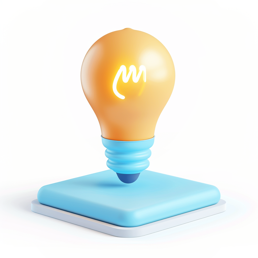 Light Bulb Icon on White