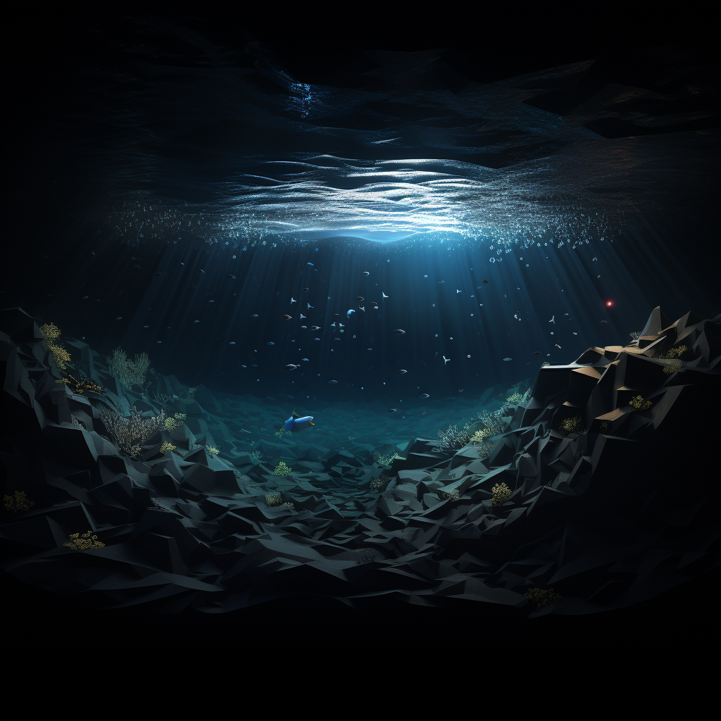 3D rendering of bathypelagic ocean depths