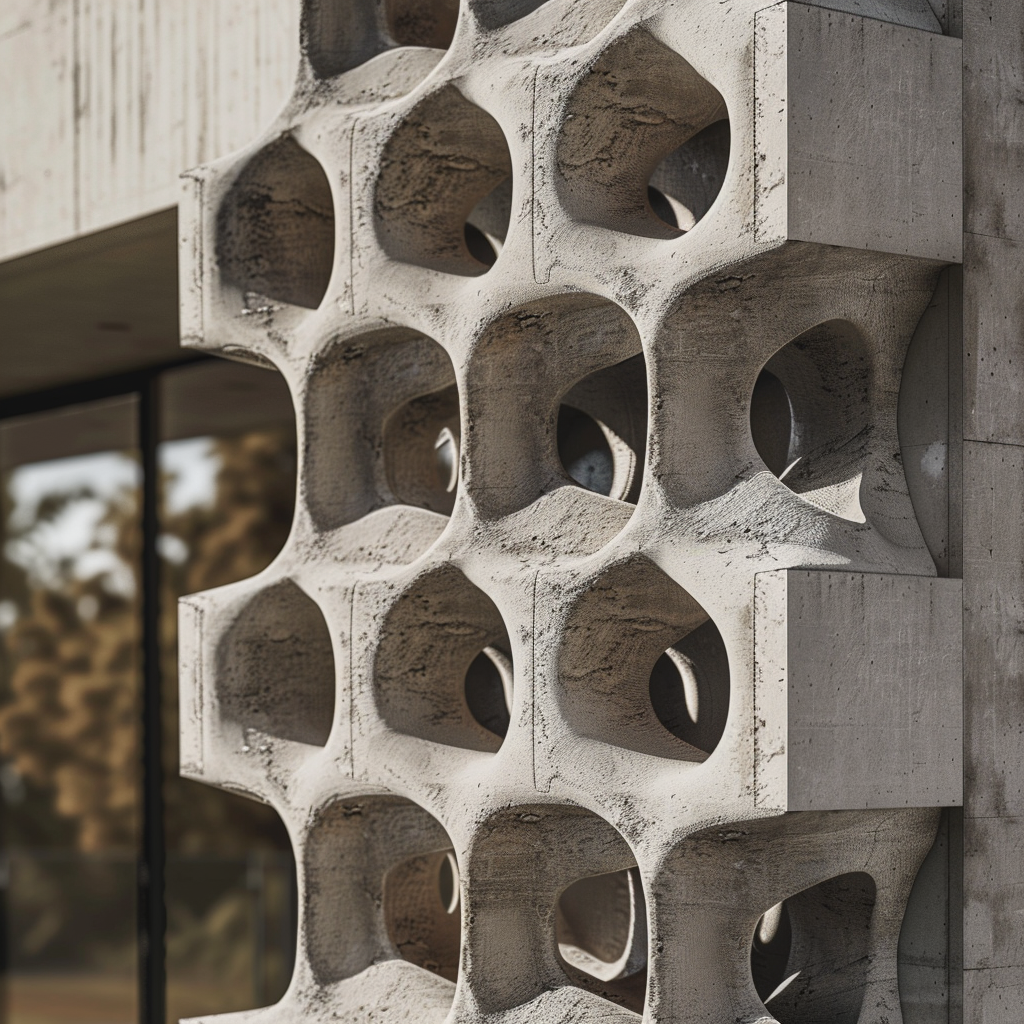 3D Printed Concrete Block Facade Nature