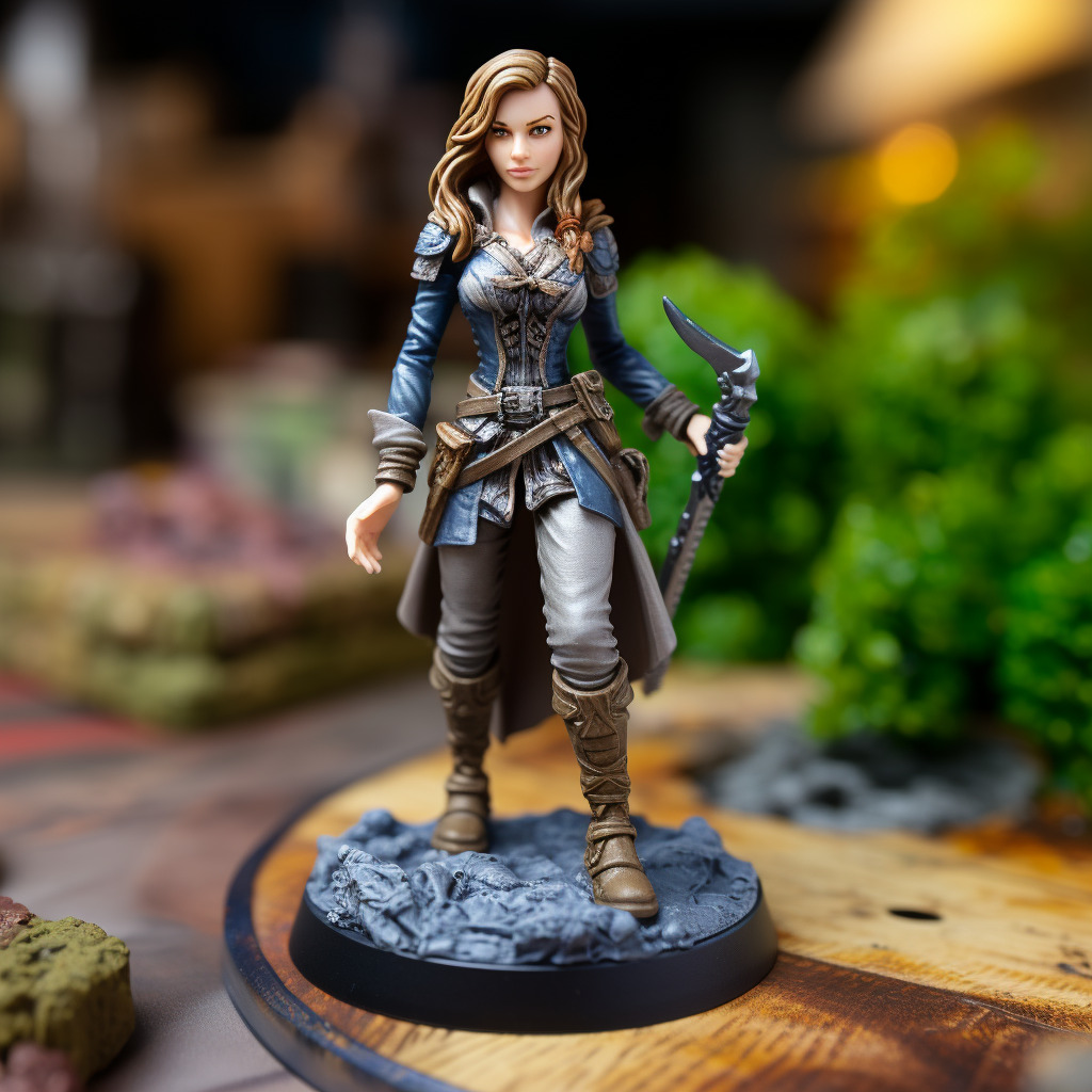 3D Printed Female RPG Miniature - Dungeons and Dragons Theme