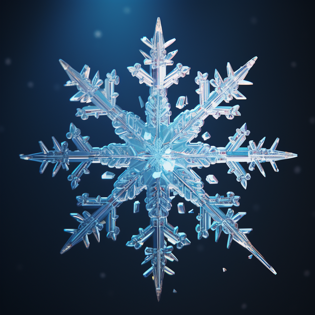 Realistic 3D snowflake in large 4K size