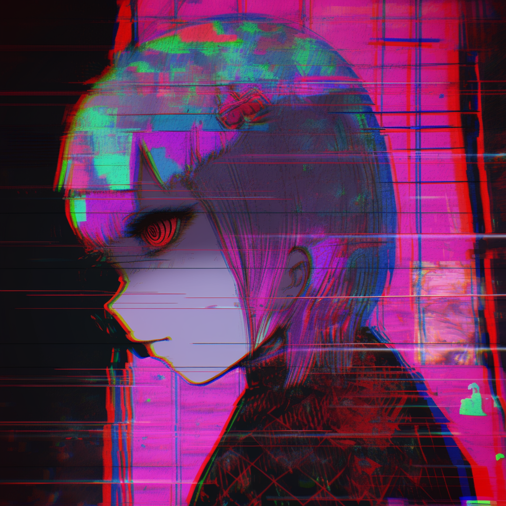 Moody digital background featuring a cool girl