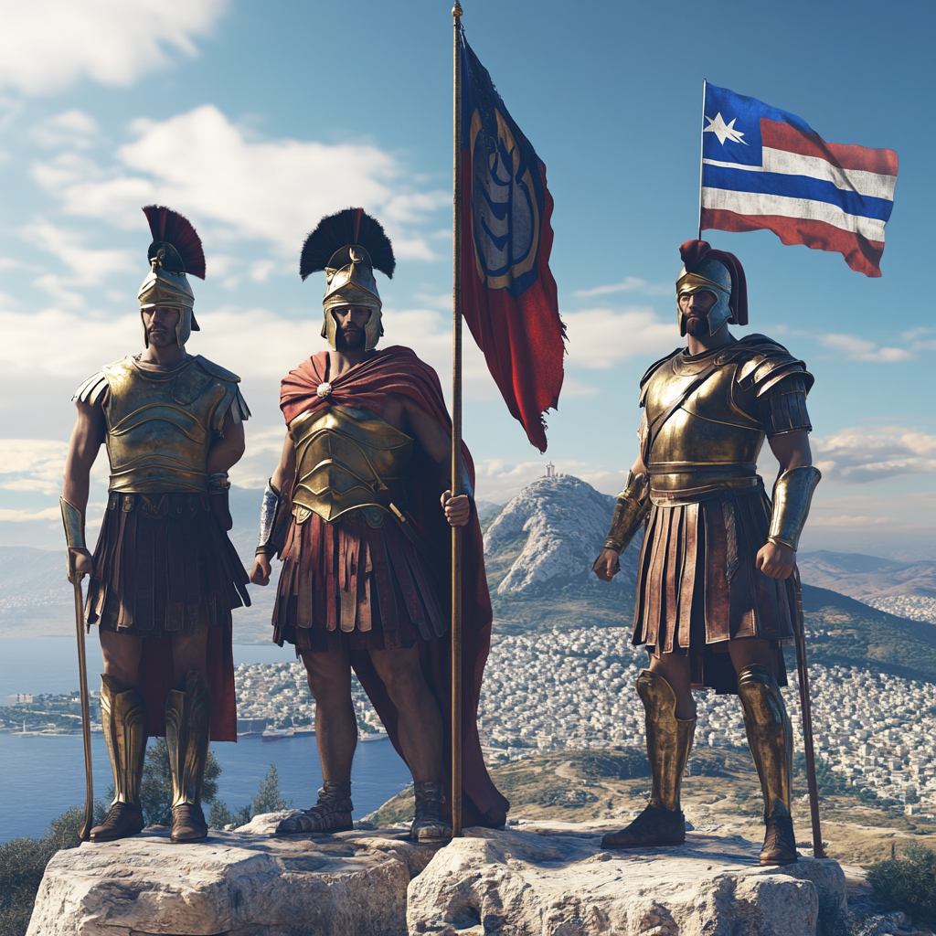 4k Images of Greek Soldiers Protecting Acropolis & Europe