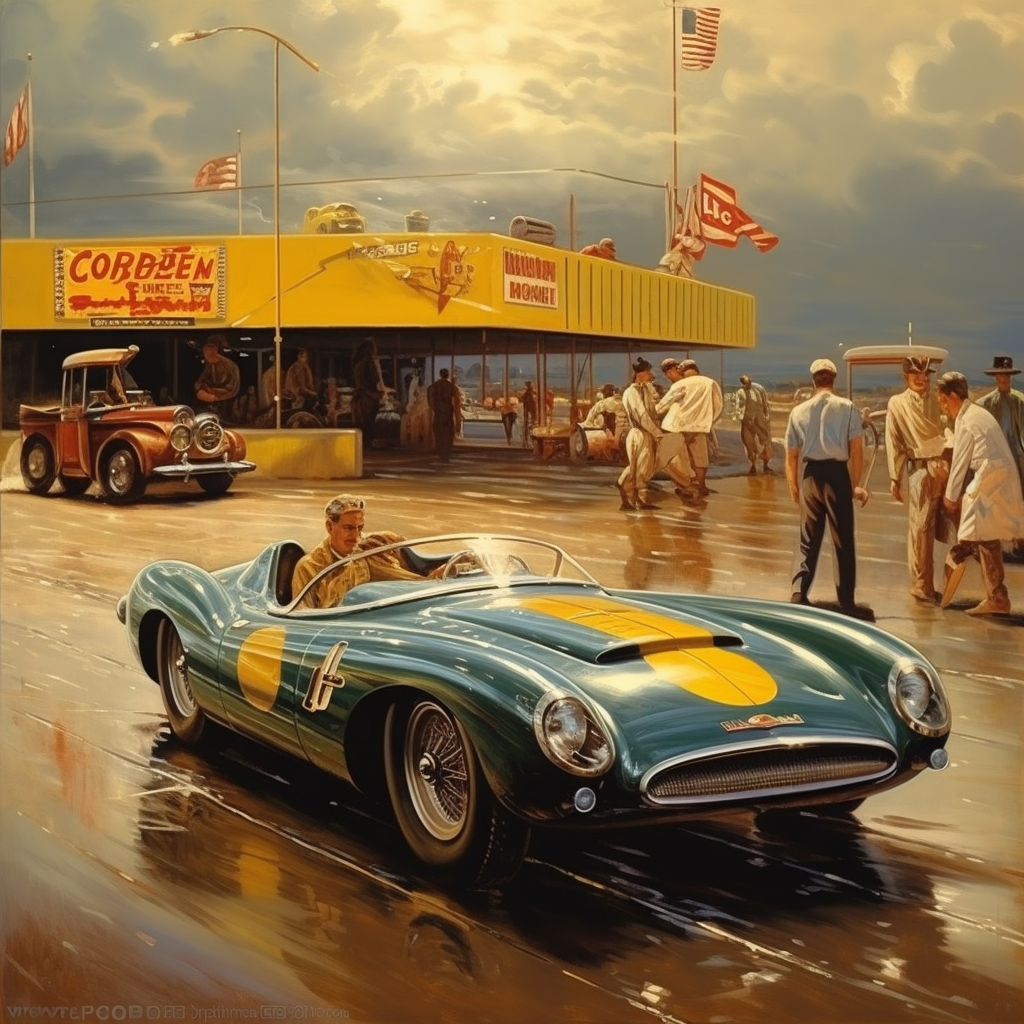 Classic race cars in 50s