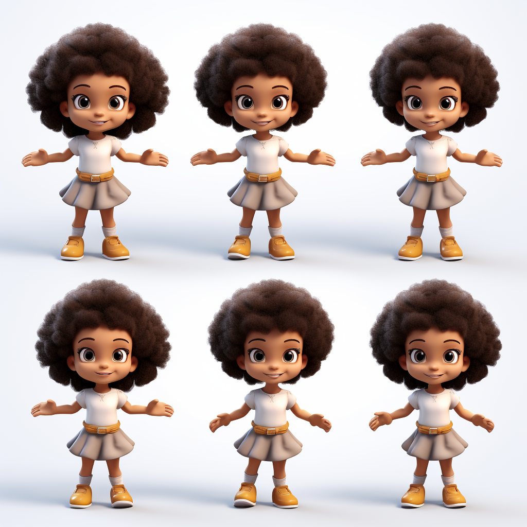 6-year-old black curly afro puff girl