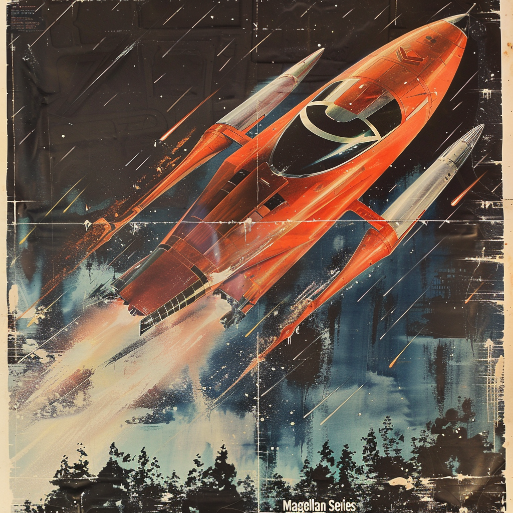 60s scifi movie poster spaceship