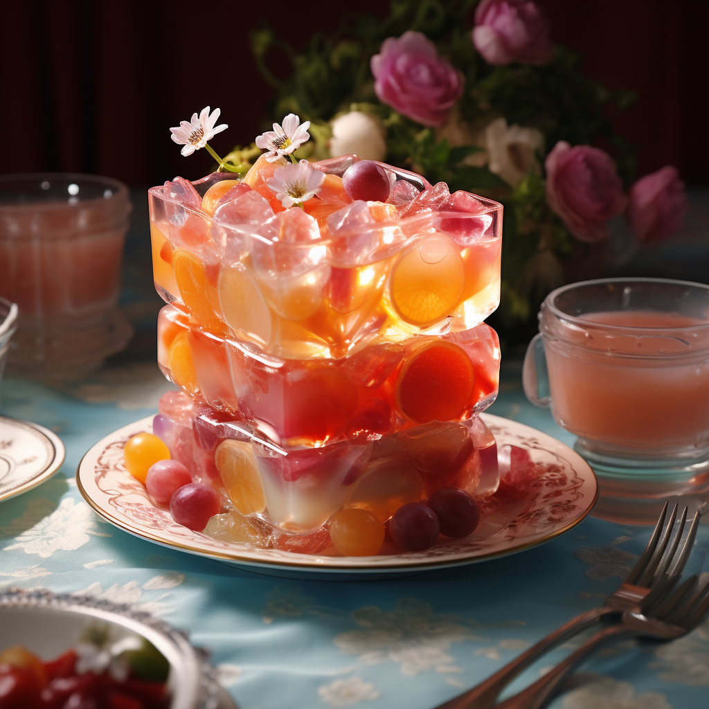 MidJourney Prompt - Retro Fruit Jello Salad