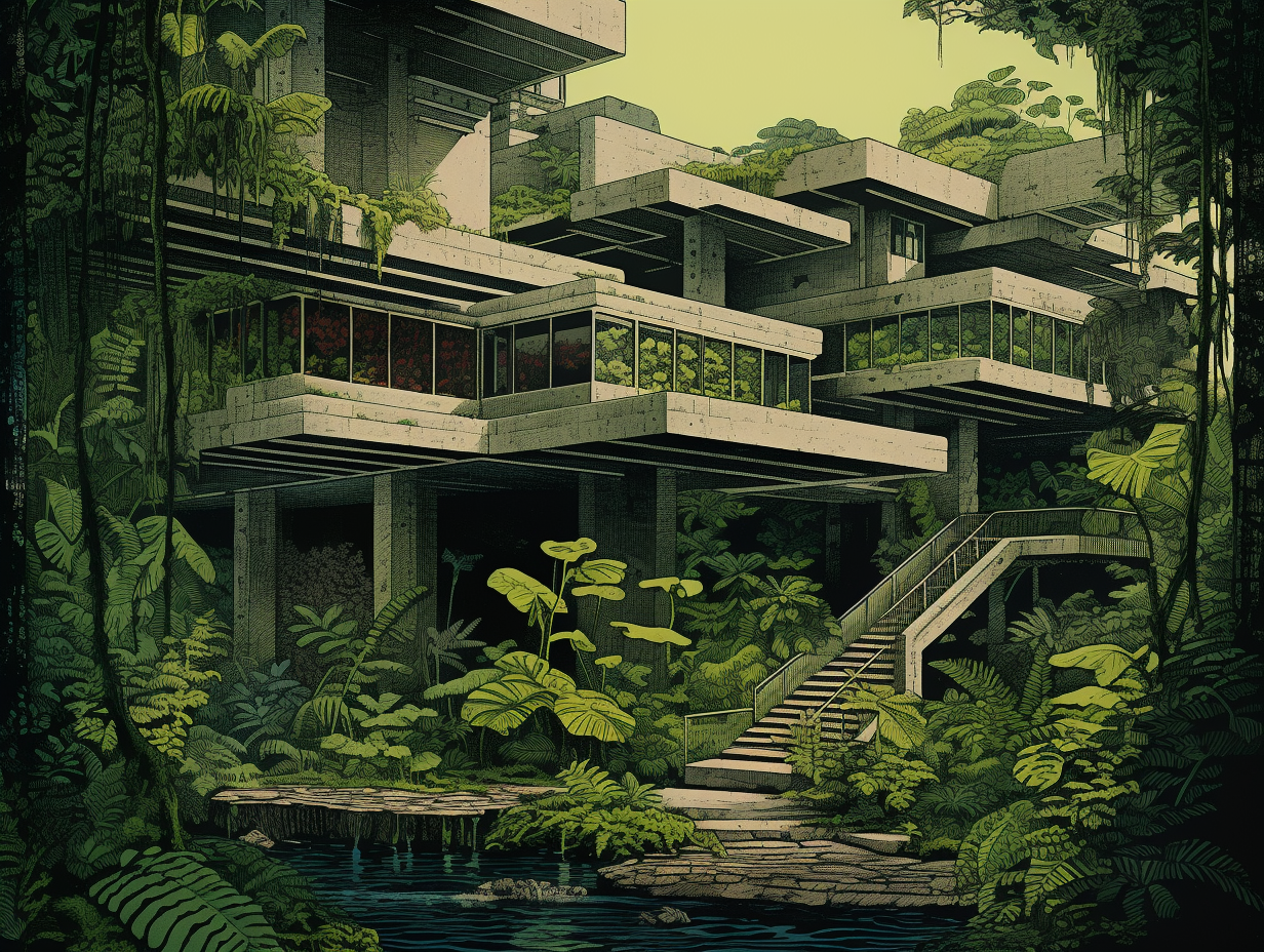 70s Rainforest Soviet Architecture