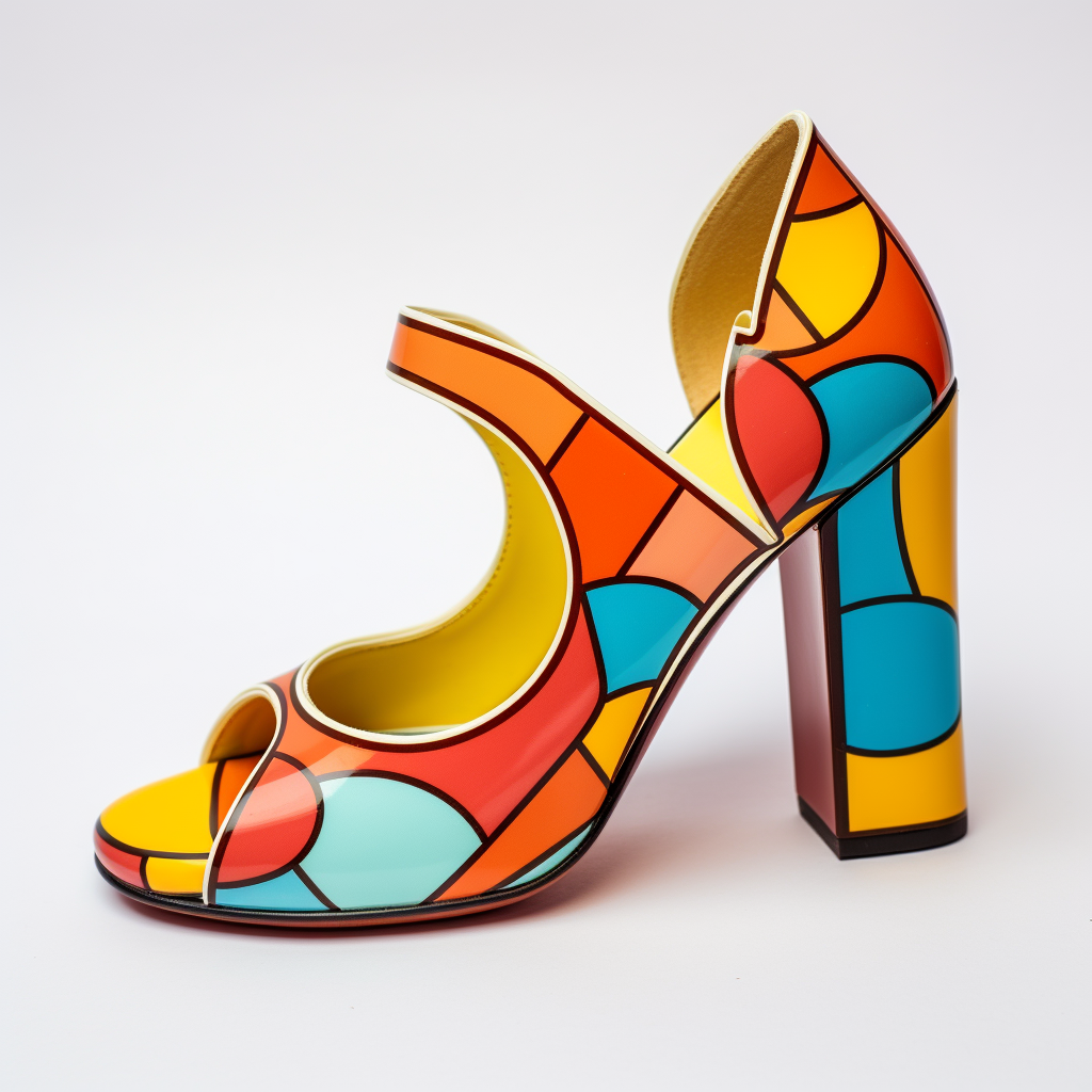 Vibrant 70s Style Chunky Heel Shoe