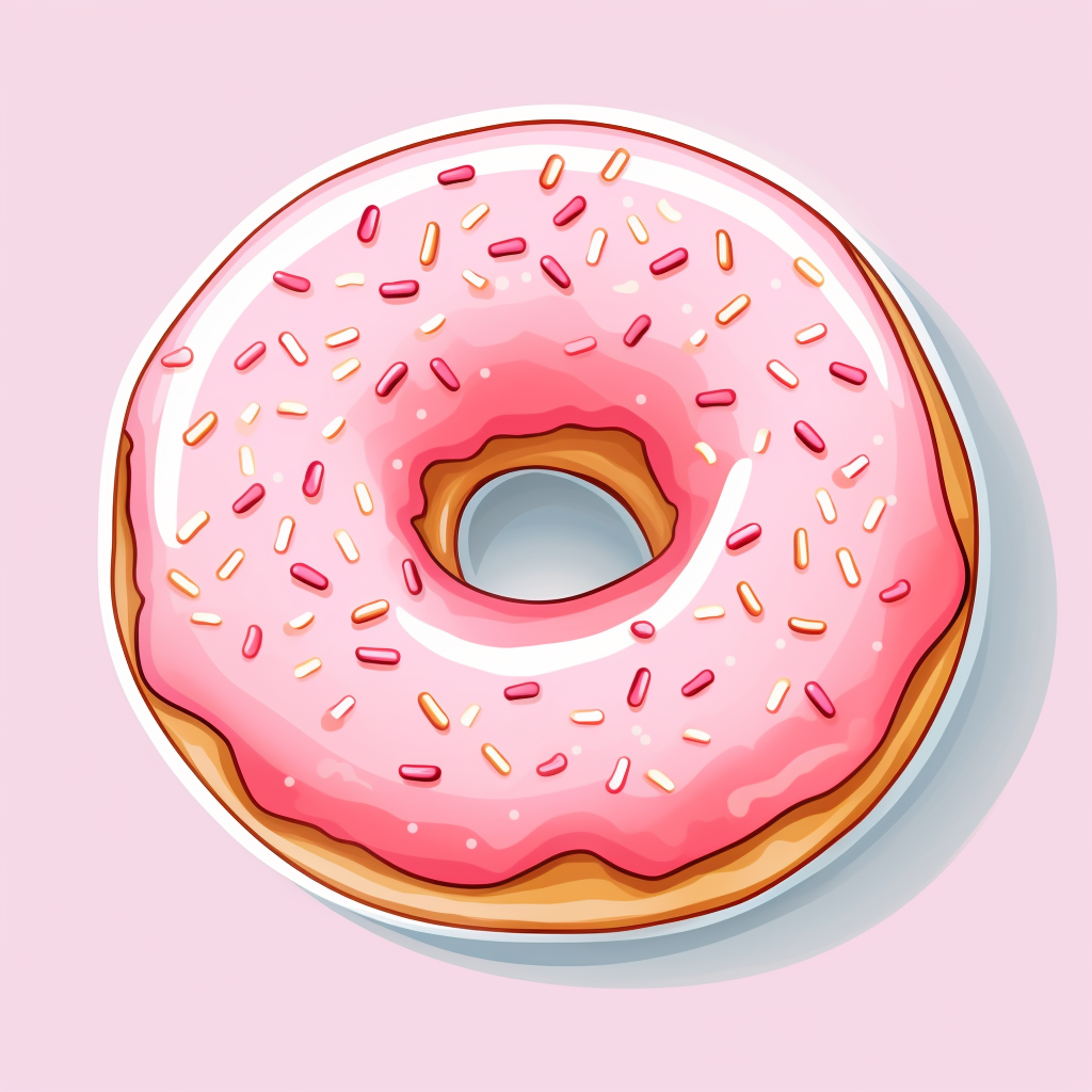 Cute donut love sticker design