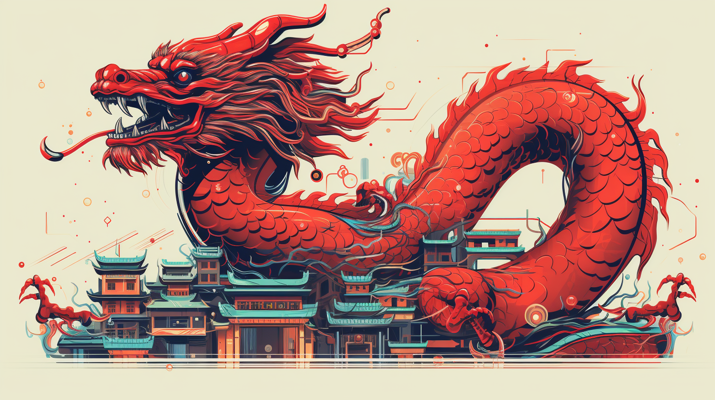 8 Bit China Dragon Photo