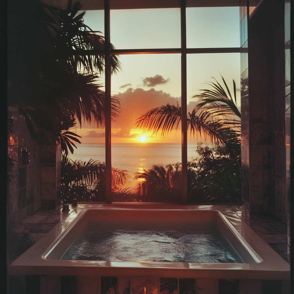 80s Sunset Villa Bathroom Miami