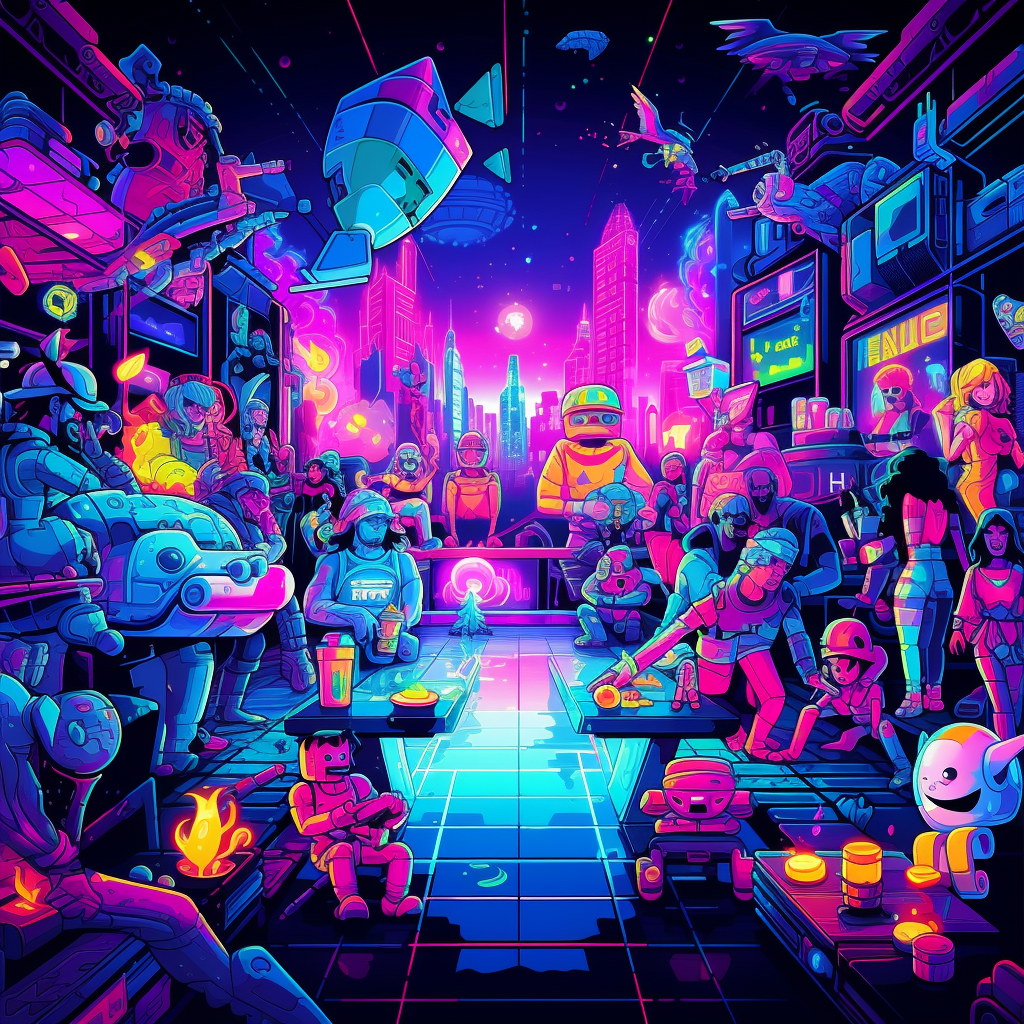 Colorful 8 Bit Party Scene