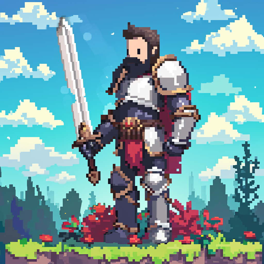 8-Bit Paladin Simple Cartoon Pop