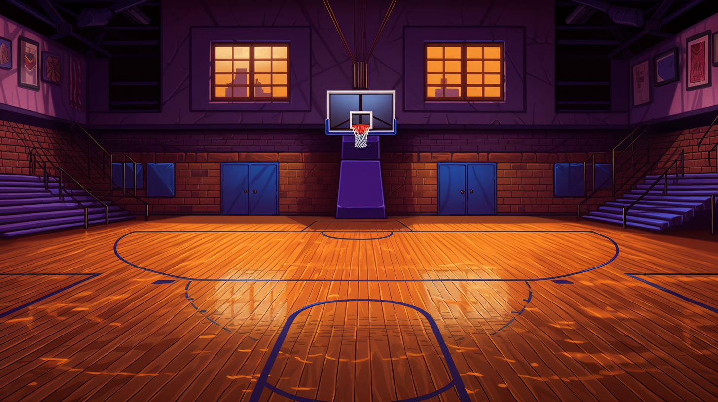 Retro basketball court pixel art