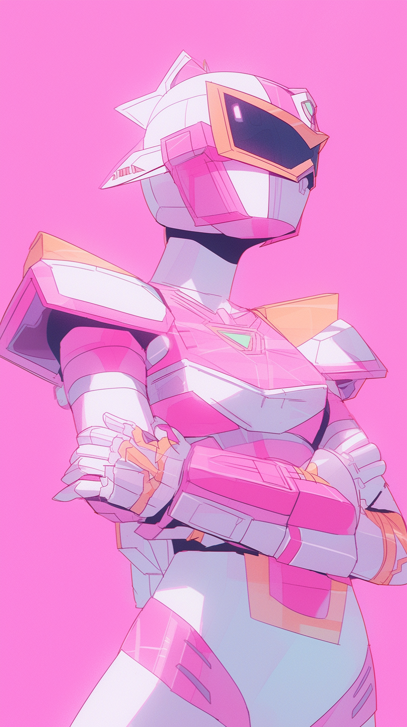 90s Anime Screencap Chrome Power Ranger