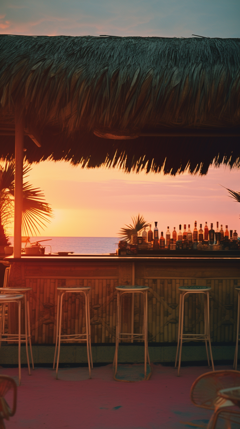 Vintage Ibiza Beach Bar Sunset