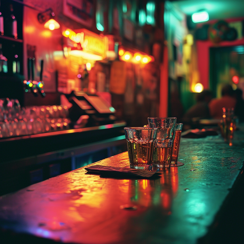 Stylish 90s London Bar Interior