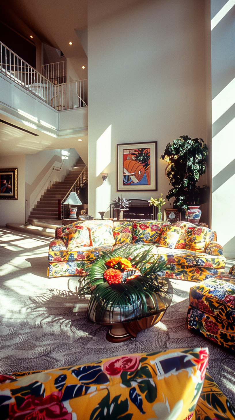 1990s Luxurious Living Room Scene