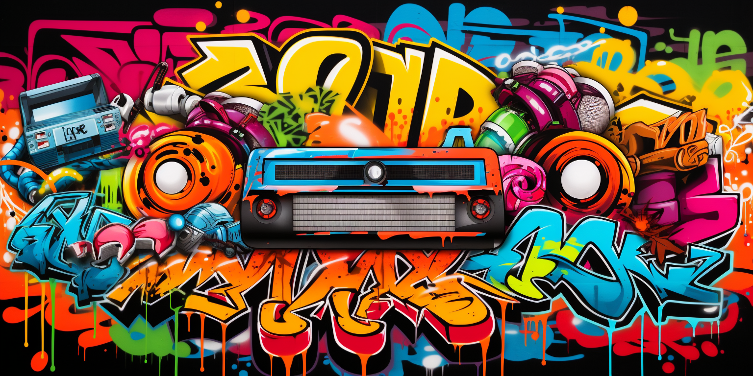 Colorful Hip Hop Graffiti Backdrop