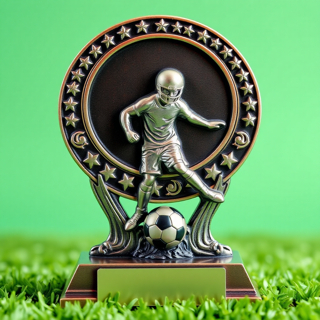 A 35cm metal soccer award design for football.