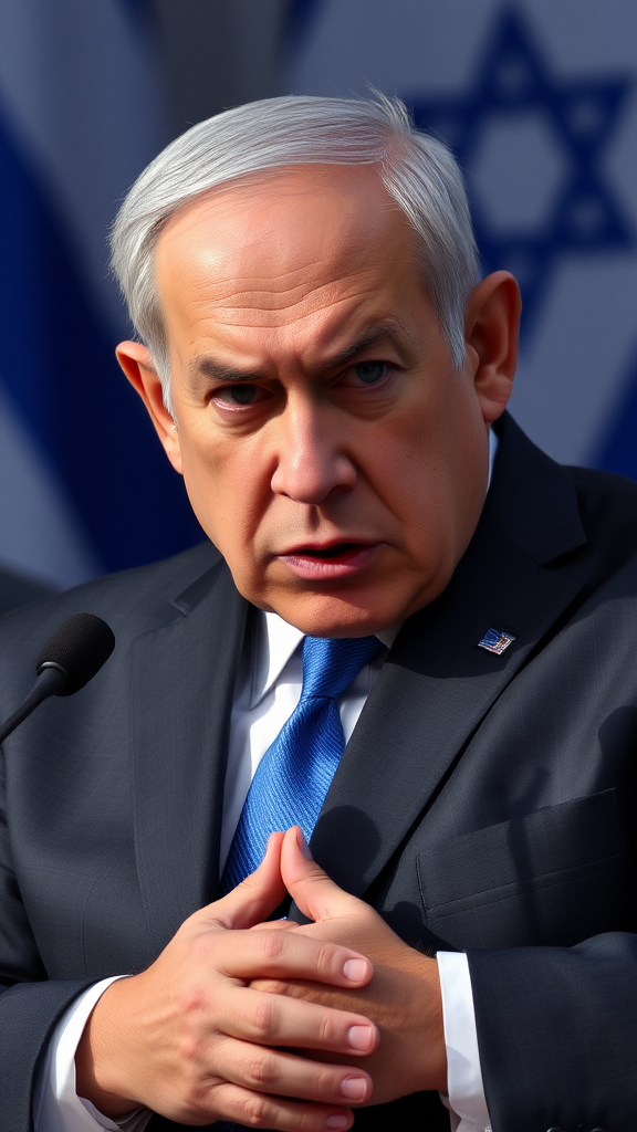 A Angry Benjamin Netanyahu in the picture