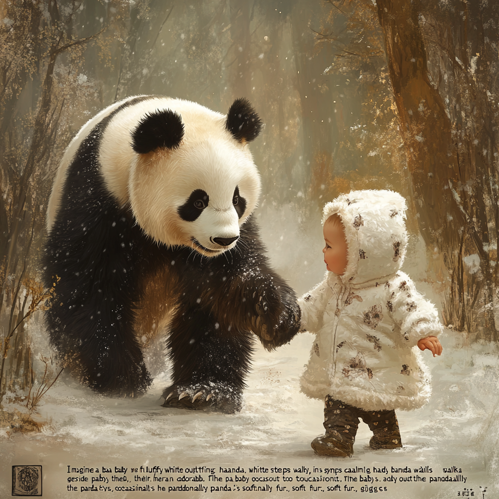 A Baby and Panda Bond Through Friendship.