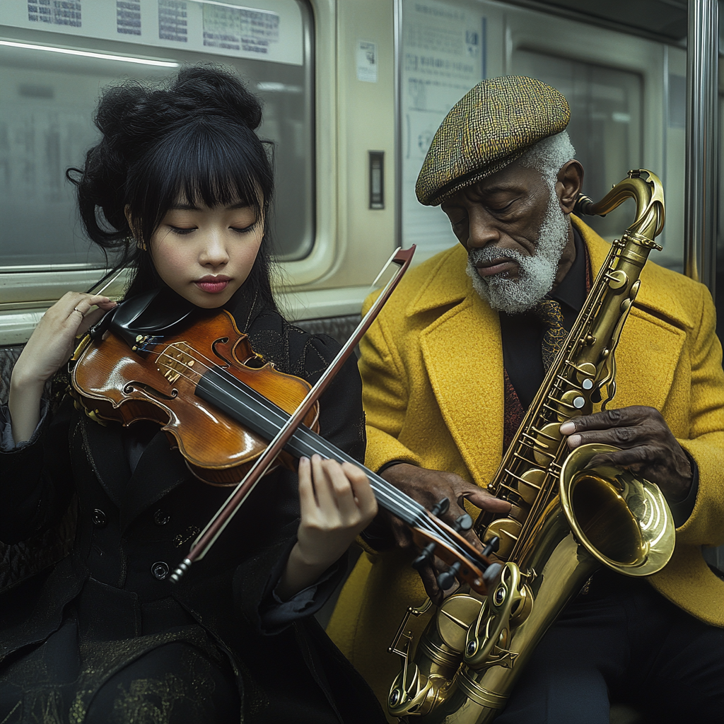 A Beautiful Asian Girl and an Old Man