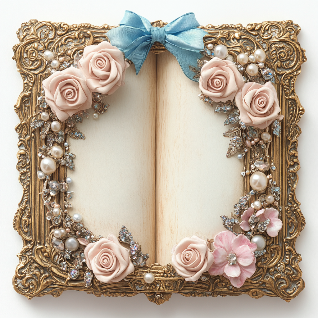 A Beautiful Book with Roses and Jewels