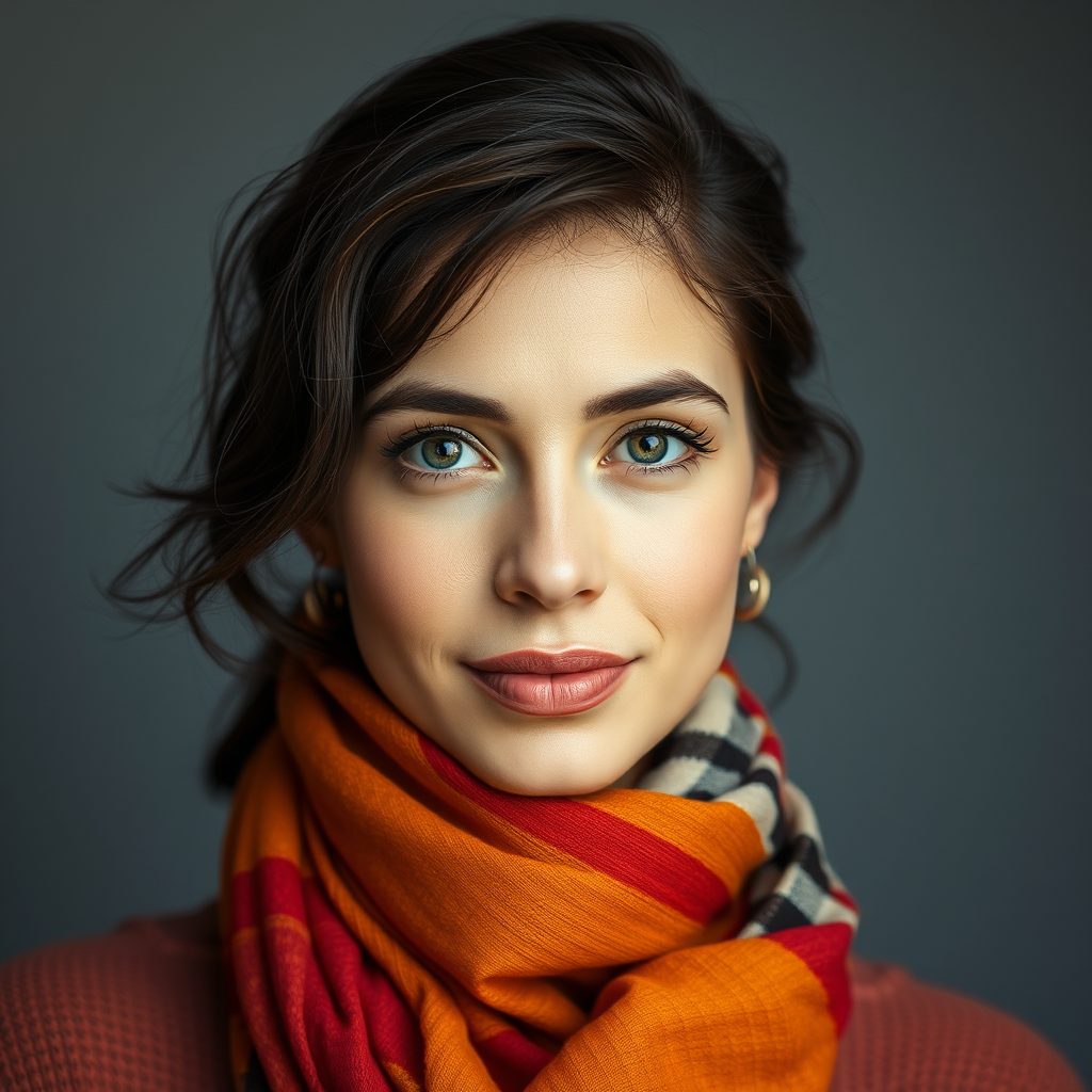 A Beautiful Brunette Posing in a Studio