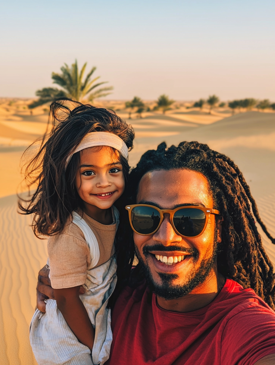 A Beautiful Family Portrait in Desert Sunset