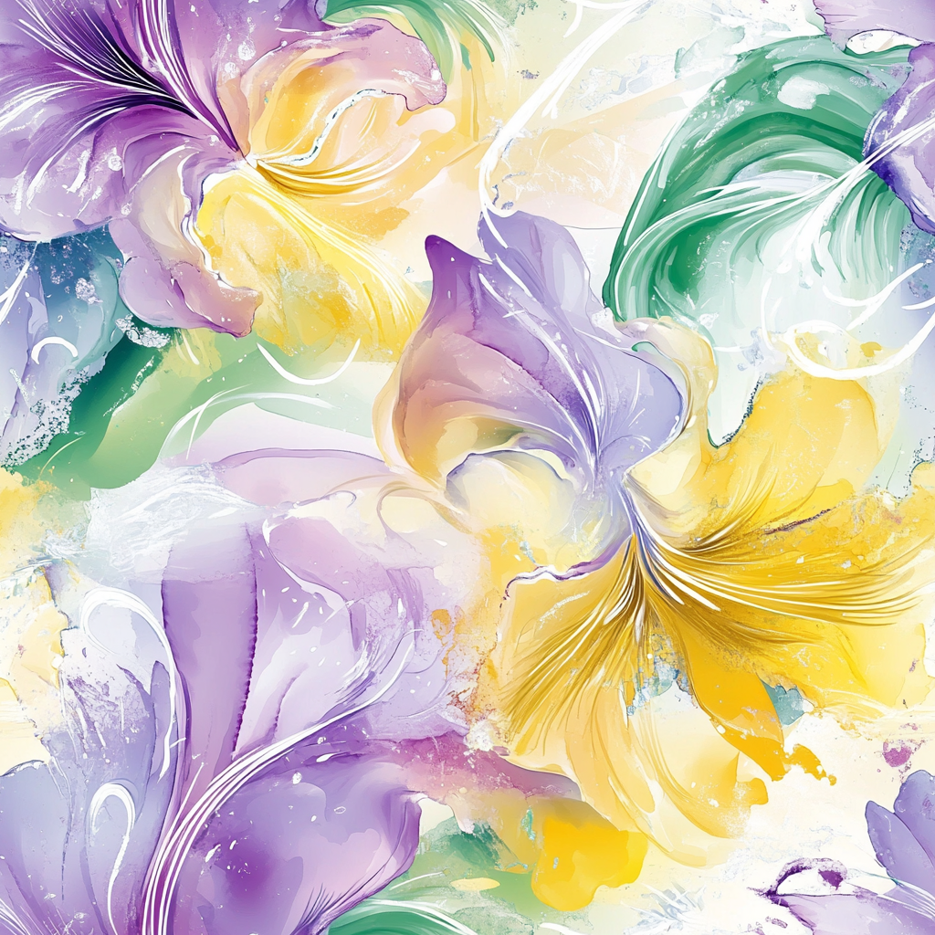 A Beautiful Floral Watercolor Painting with Abstract Design