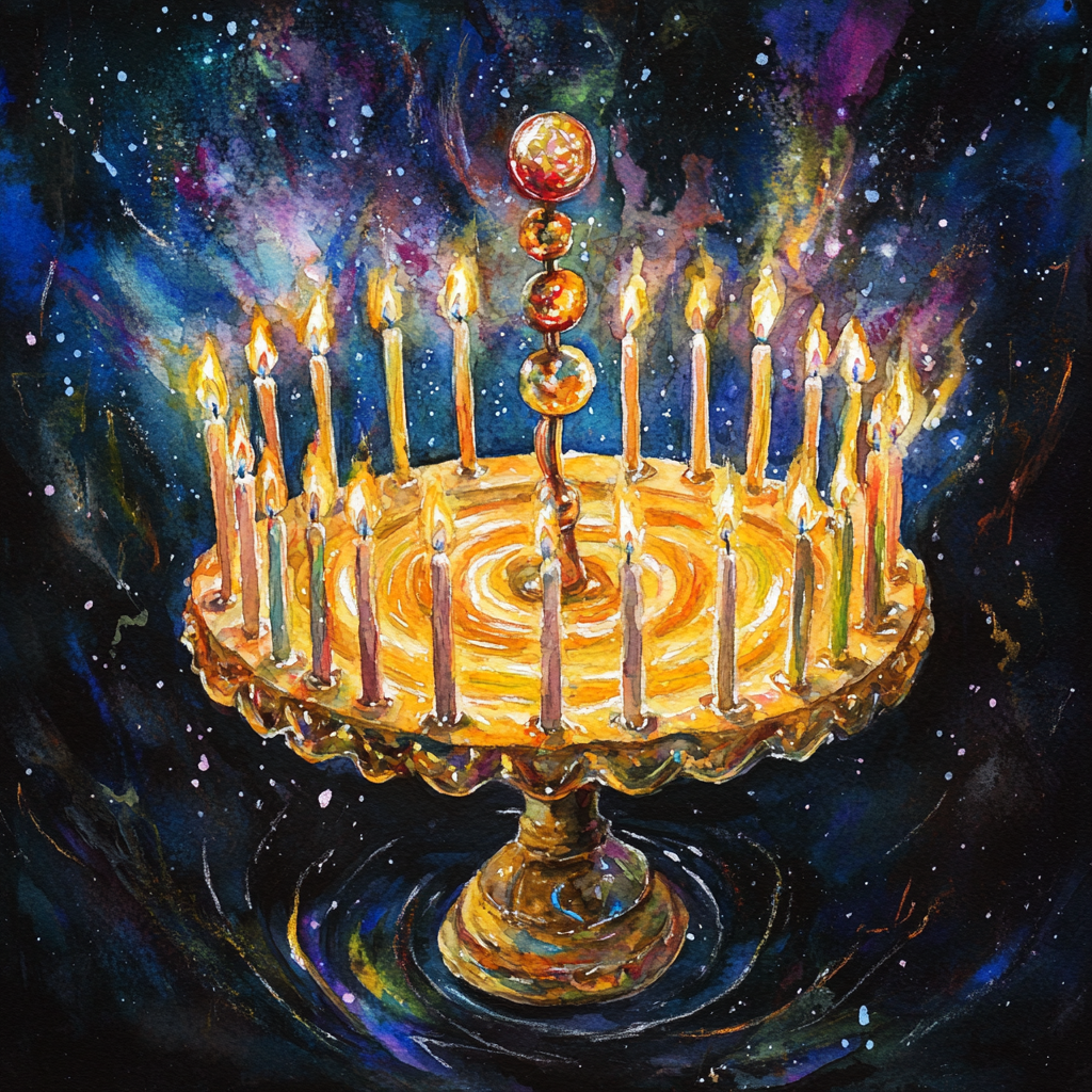 A Beautiful Hanukkah Postcard with Spinning Top