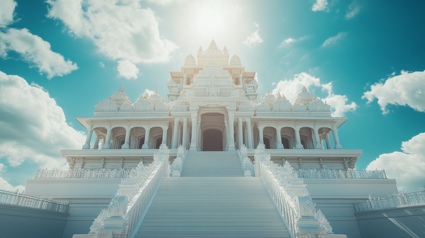 A Beautiful Indian Temple Under Open Sky