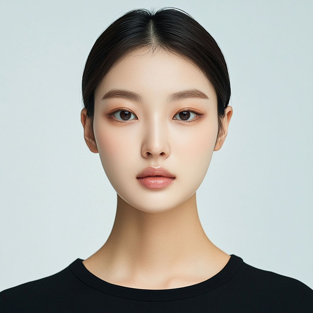 A Beautiful Korean Woman in Black Top Advertisement