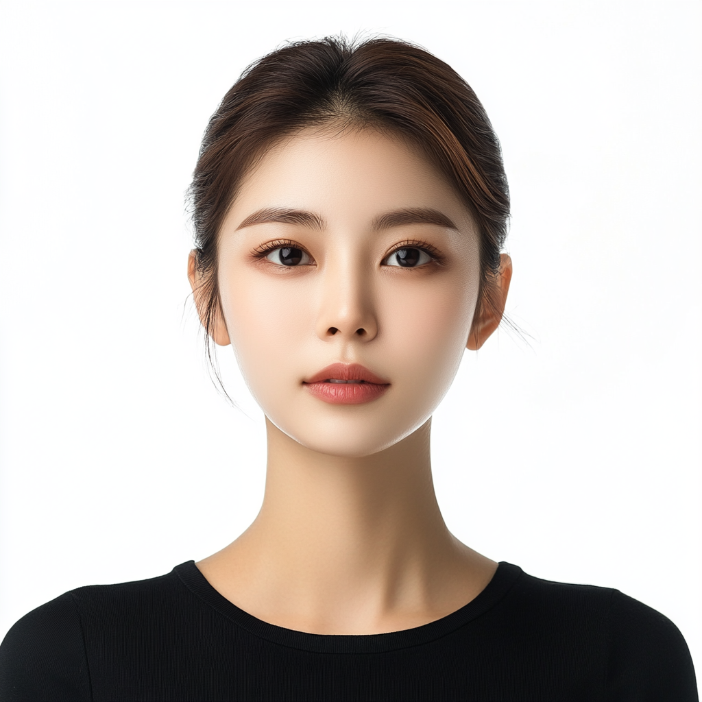 A Beautiful Korean Woman in Black Top