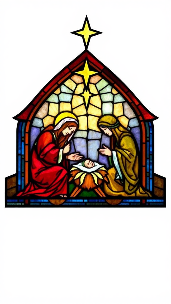 A Beautiful Nativity Stained Glass Artwork