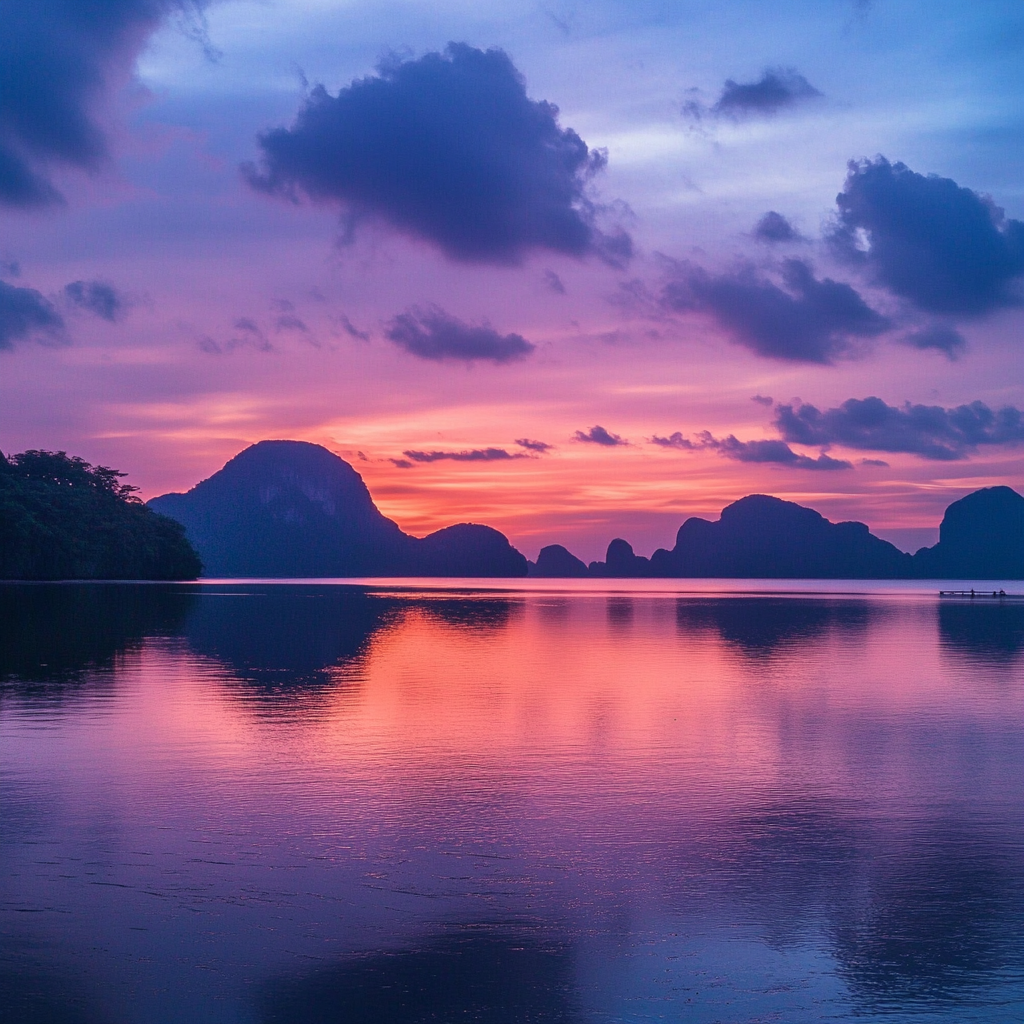 A Beautiful Sunset at Bang Pu, Thailand