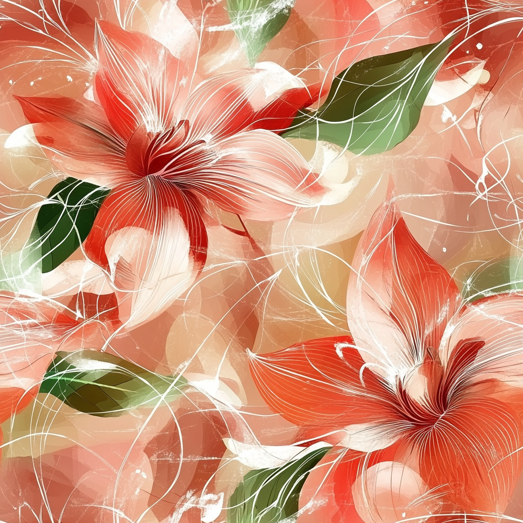 A Beautiful Watercolor Floral Pattern: Azalea and Leaves